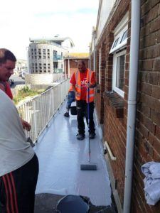 applying walkway coating