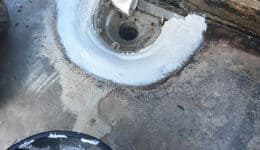Application of Polyac Rapid around drains