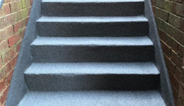 External concrete steps coated in anti-slip, waterproof Polyac Rapid