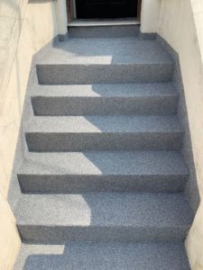Concrete steps with decorative waterproof coating